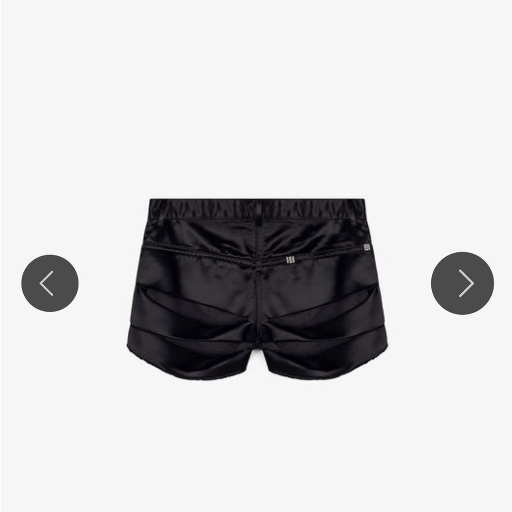 Givenchy Black Designer Shorts in Ripped Satin